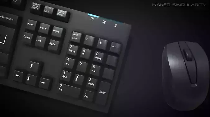 Mouse and Keyboard - Computer electronic Low-poly 3D model
