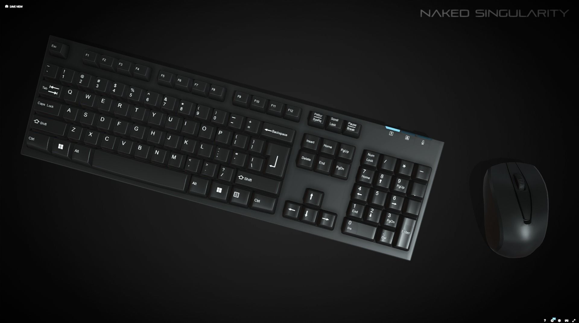 Mouse and Keyboard - Computer electronic Low-poly 3D model_1