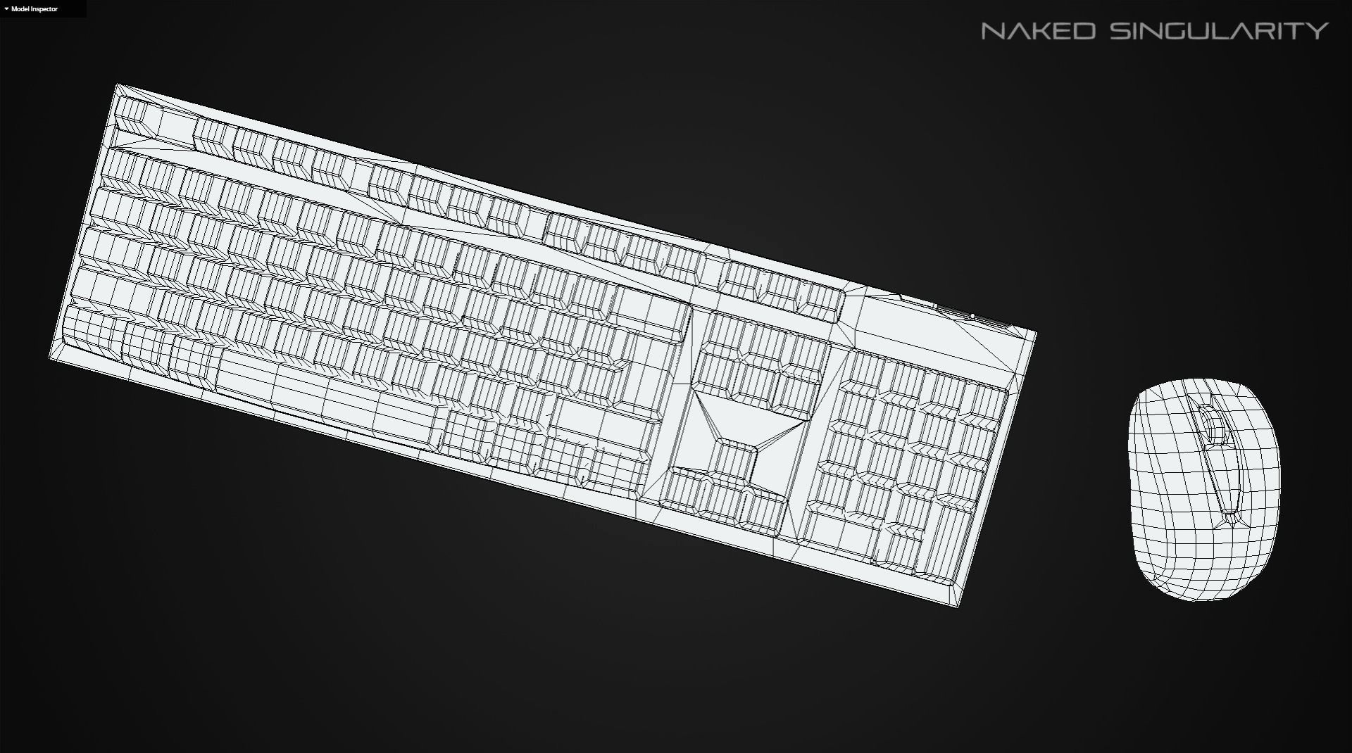 Mouse and Keyboard - Computer electronic Low-poly 3D model_9