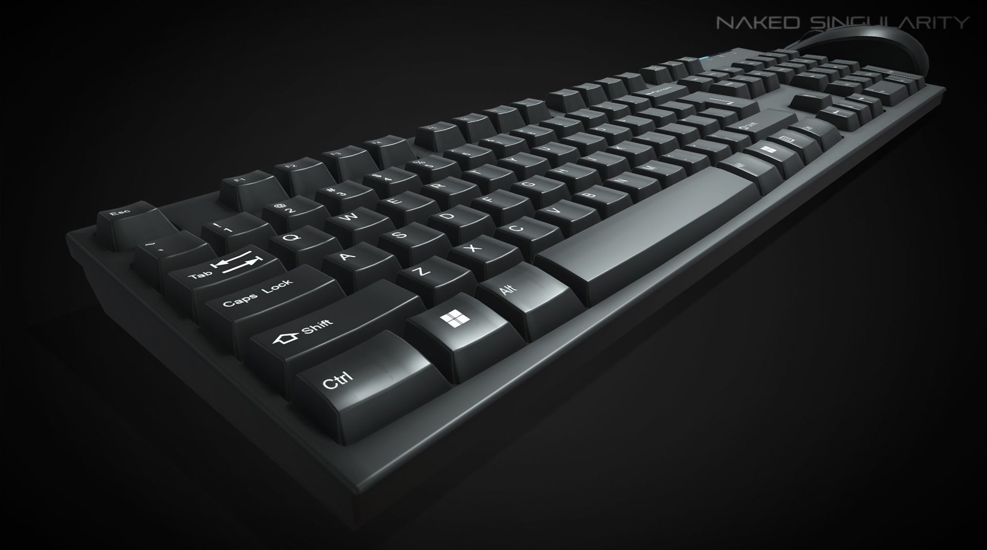 Mouse and Keyboard - Computer electronic Low-poly 3D model_2
