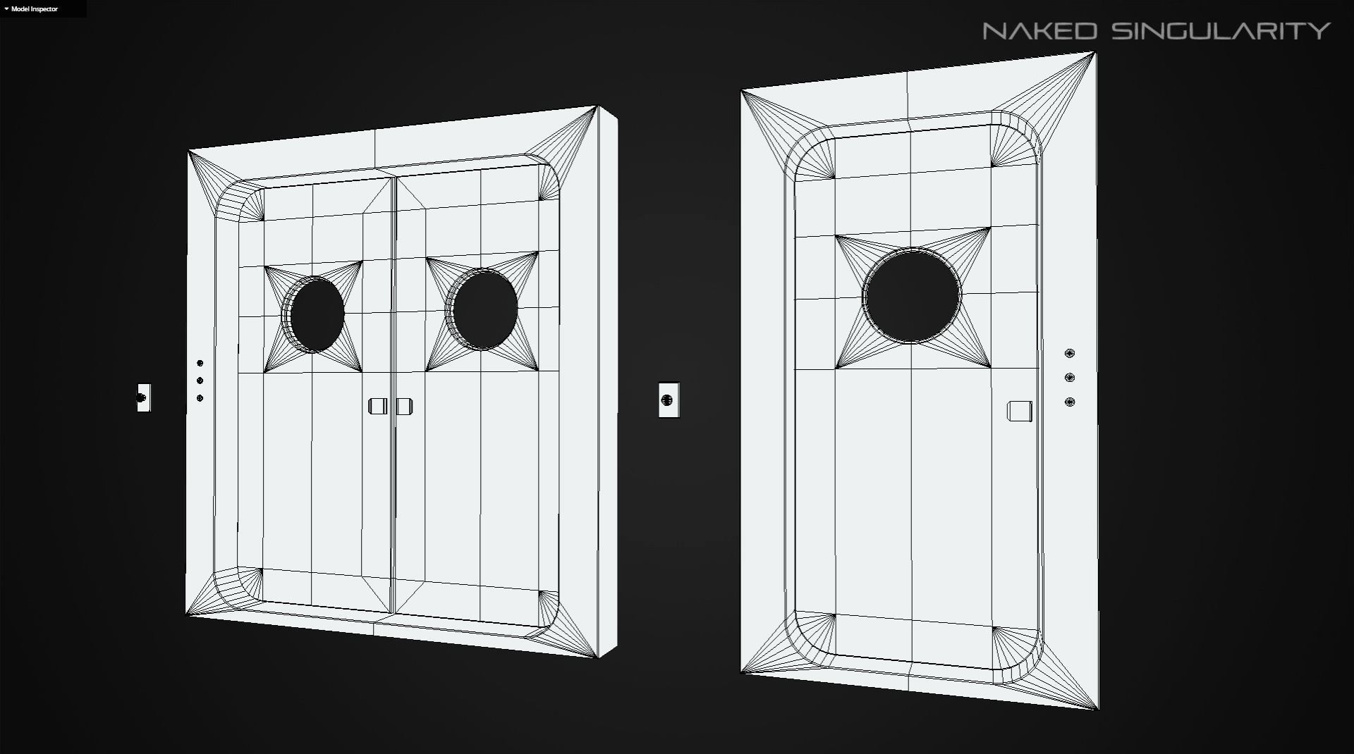 Laboratory Door - Double Single Metal Glass Low-poly 3D model_12