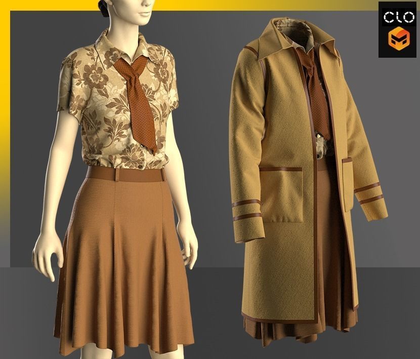 Female Outfit 3D model_9