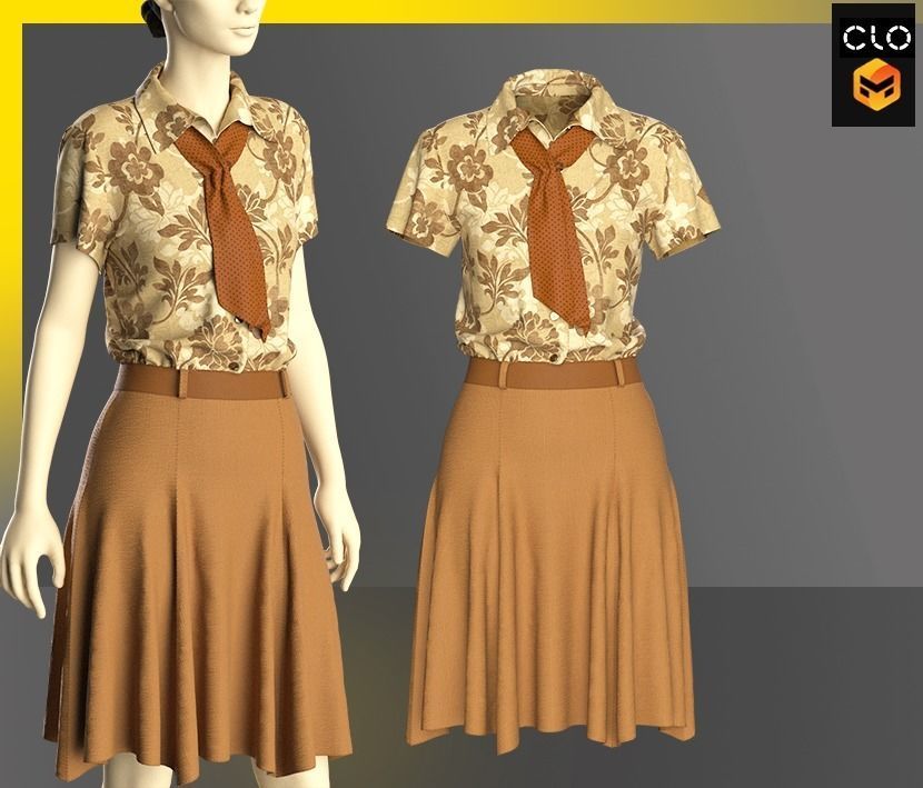 Female Outfit 3D model_6