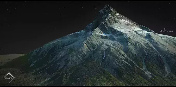 Granite Peak Mountain - 3 Variation of fully generated mesh