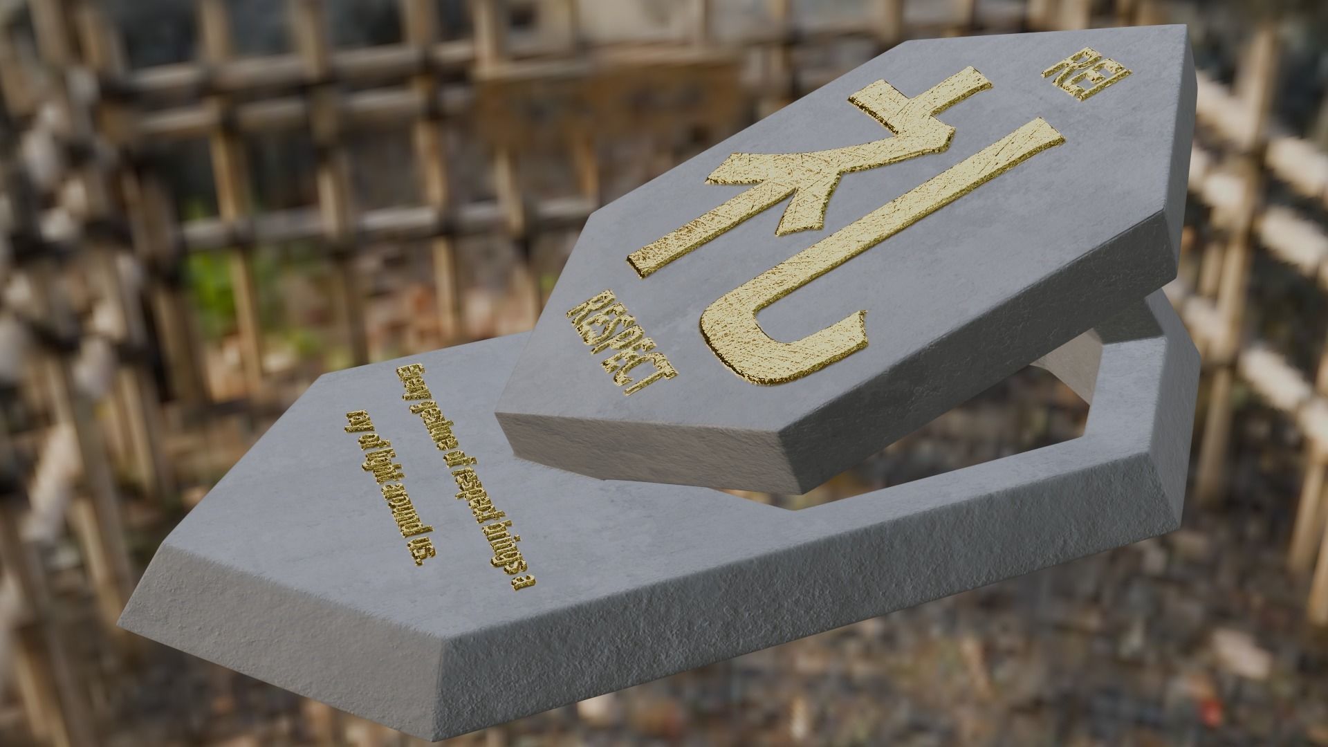 Hexagonal tablet with motivational message about respect 3D print model_1