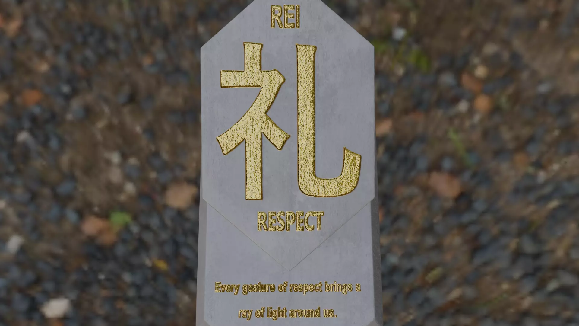 Hexagonal tablet with motivational message about respect 3D print model_0