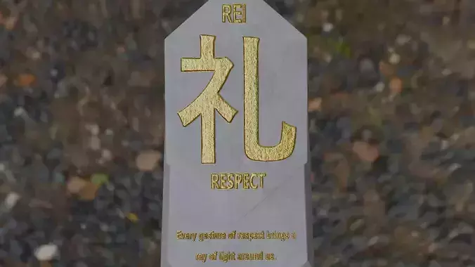 Hexagonal tablet with motivational message about respect