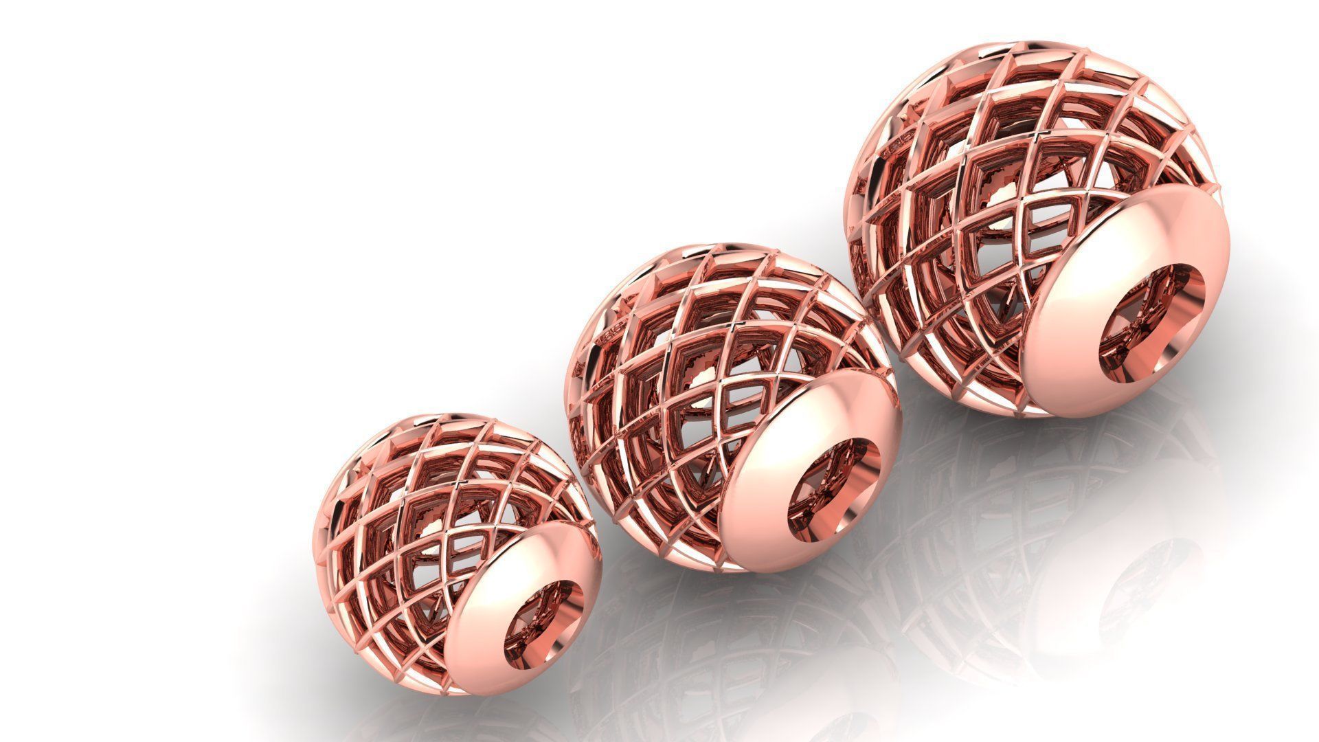 50 UNIQUE DESIGN OF 150 beads or balls or jewelry accessories 3D Model Collection_34