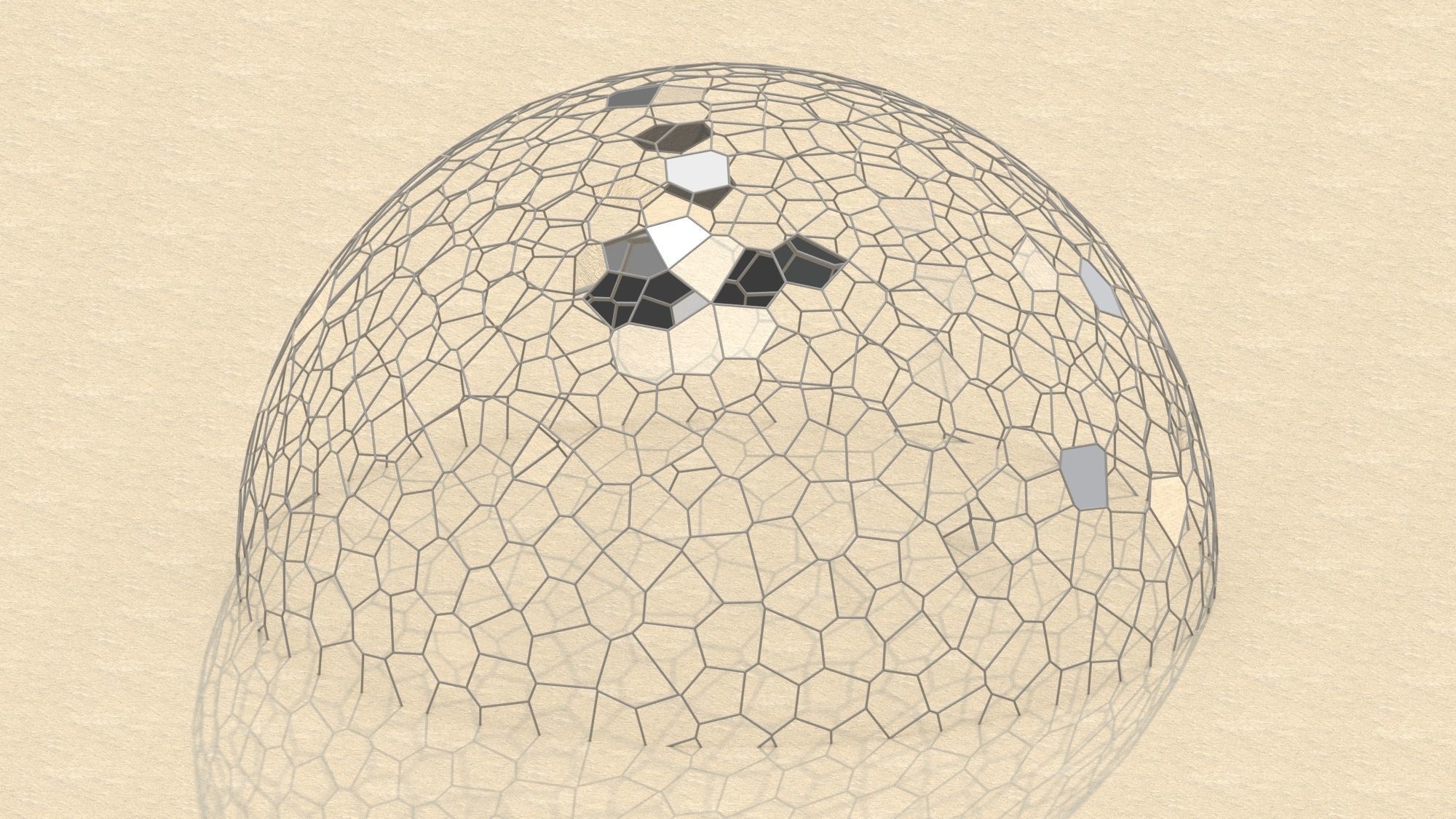 Voronoi Dome 3D model_2