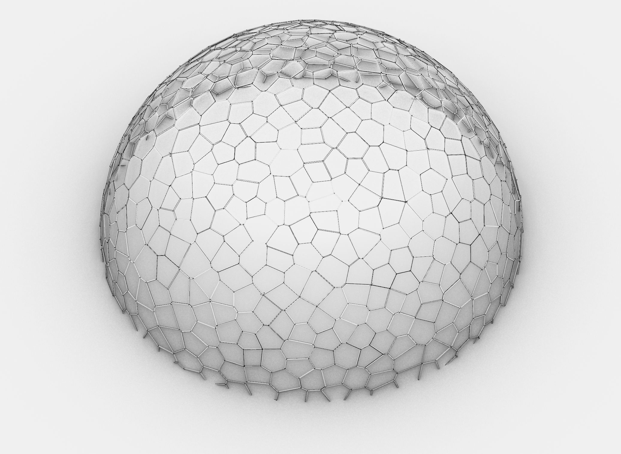 Voronoi Dome 3D model_7