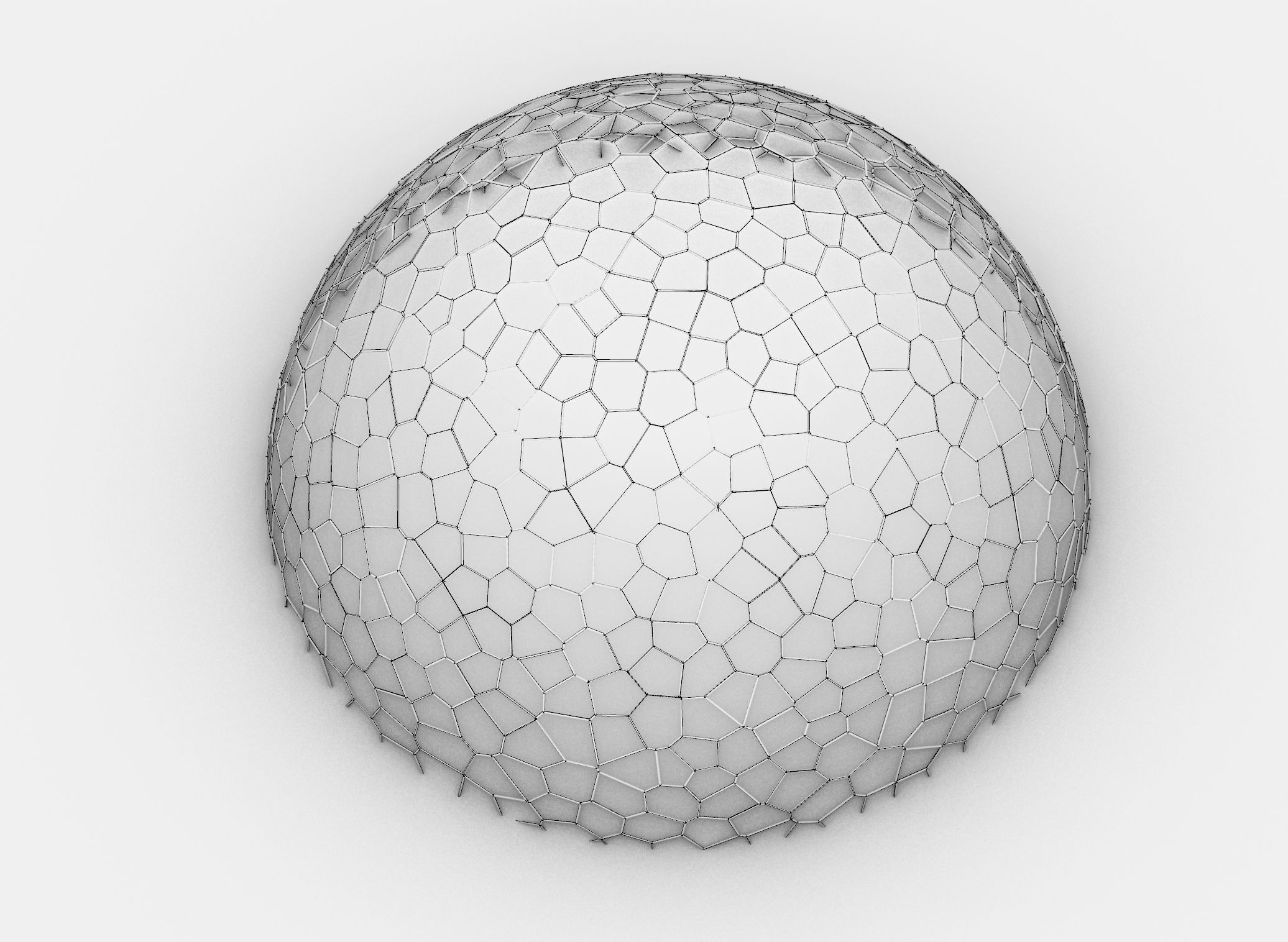 Voronoi Dome 3D model_8