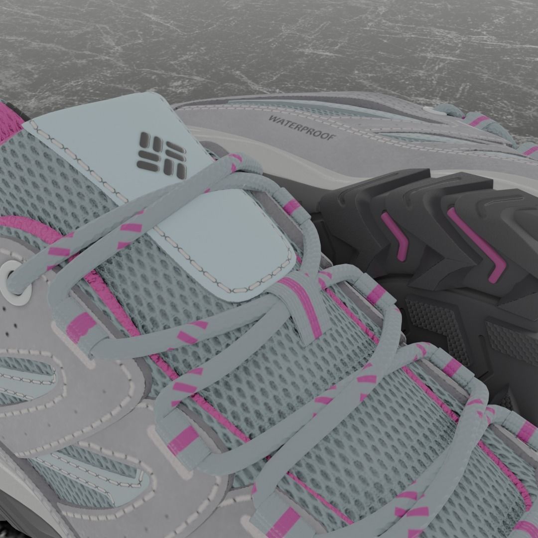 COLUMBIA CRESTWOOD WATERPROOF 3D SHOES Low-poly 3D model_11