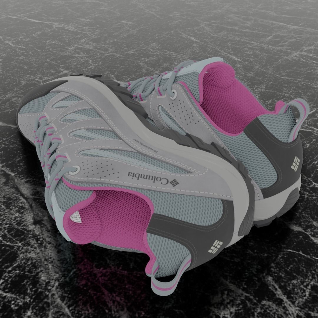 COLUMBIA CRESTWOOD WATERPROOF 3D SHOES Low-poly 3D model_6
