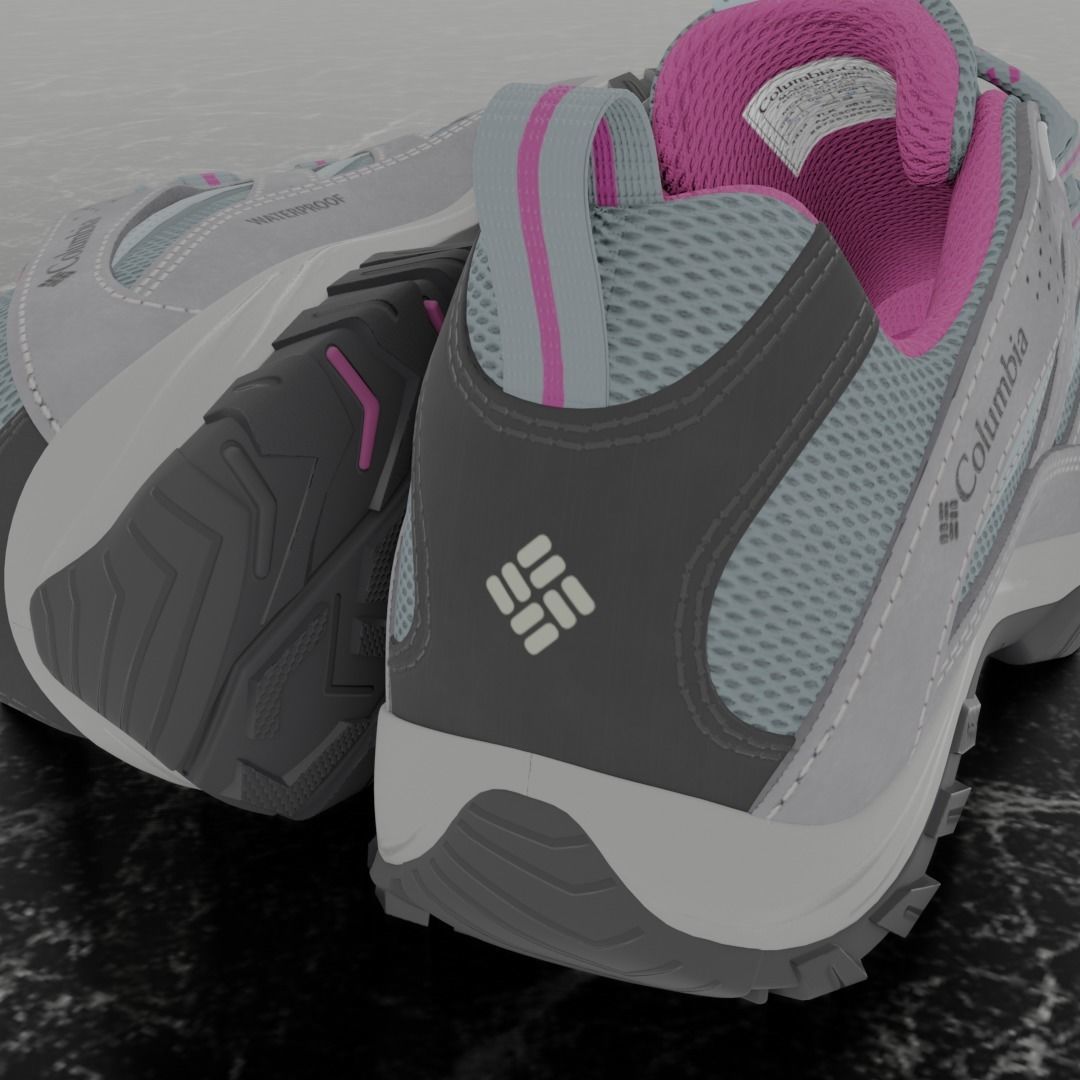 COLUMBIA CRESTWOOD WATERPROOF 3D SHOES Low-poly 3D model_9