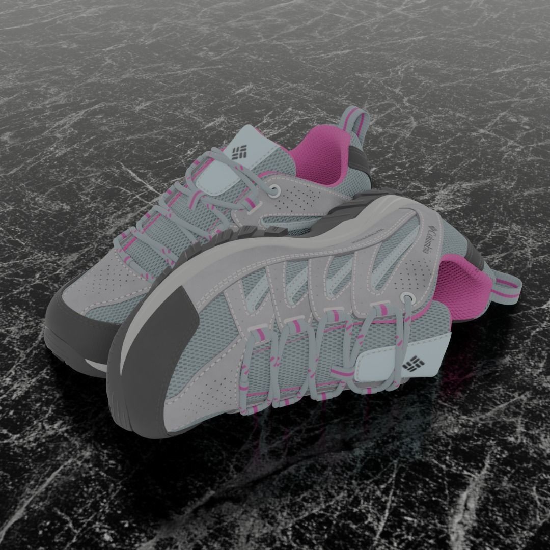 COLUMBIA CRESTWOOD WATERPROOF 3D SHOES Low-poly 3D model_1