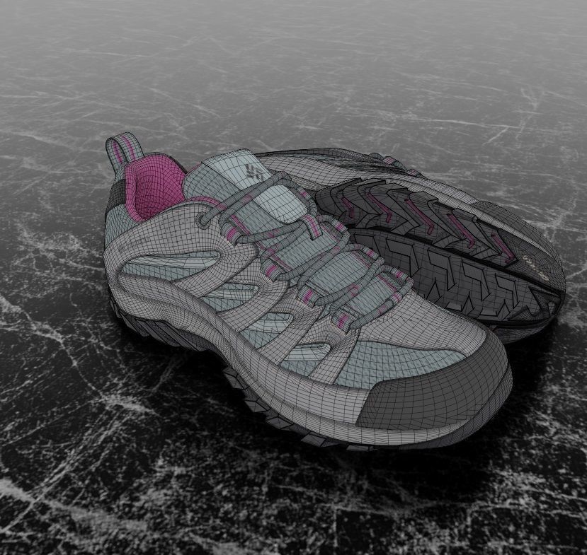 COLUMBIA CRESTWOOD WATERPROOF 3D SHOES Low-poly 3D model_14
