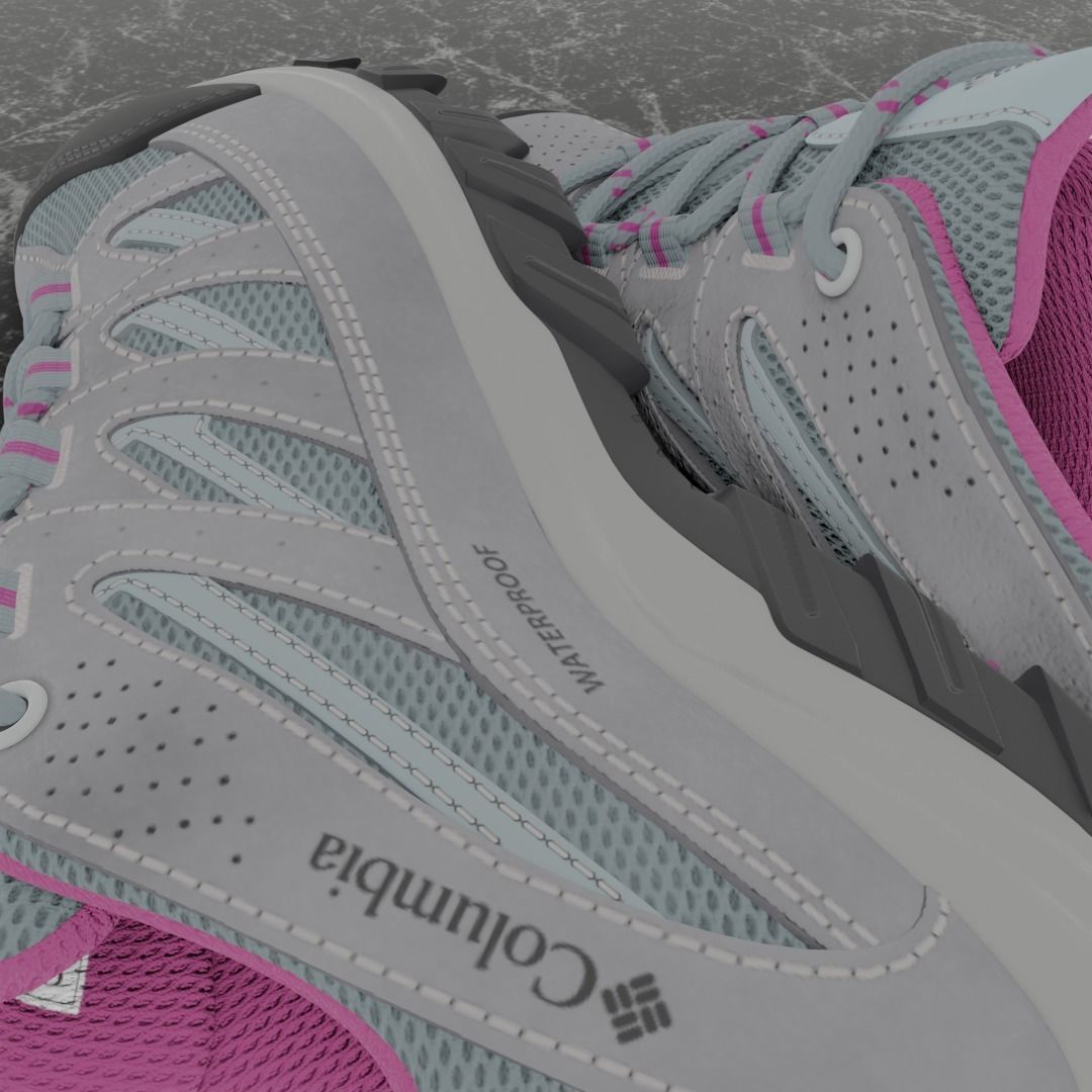 COLUMBIA CRESTWOOD WATERPROOF 3D SHOES Low-poly 3D model_8