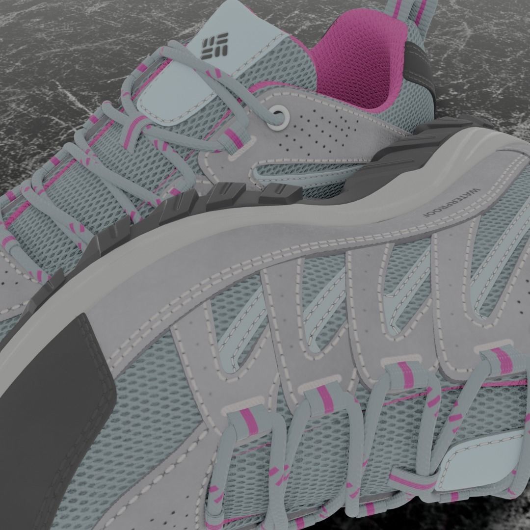 COLUMBIA CRESTWOOD WATERPROOF 3D SHOES Low-poly 3D model_13