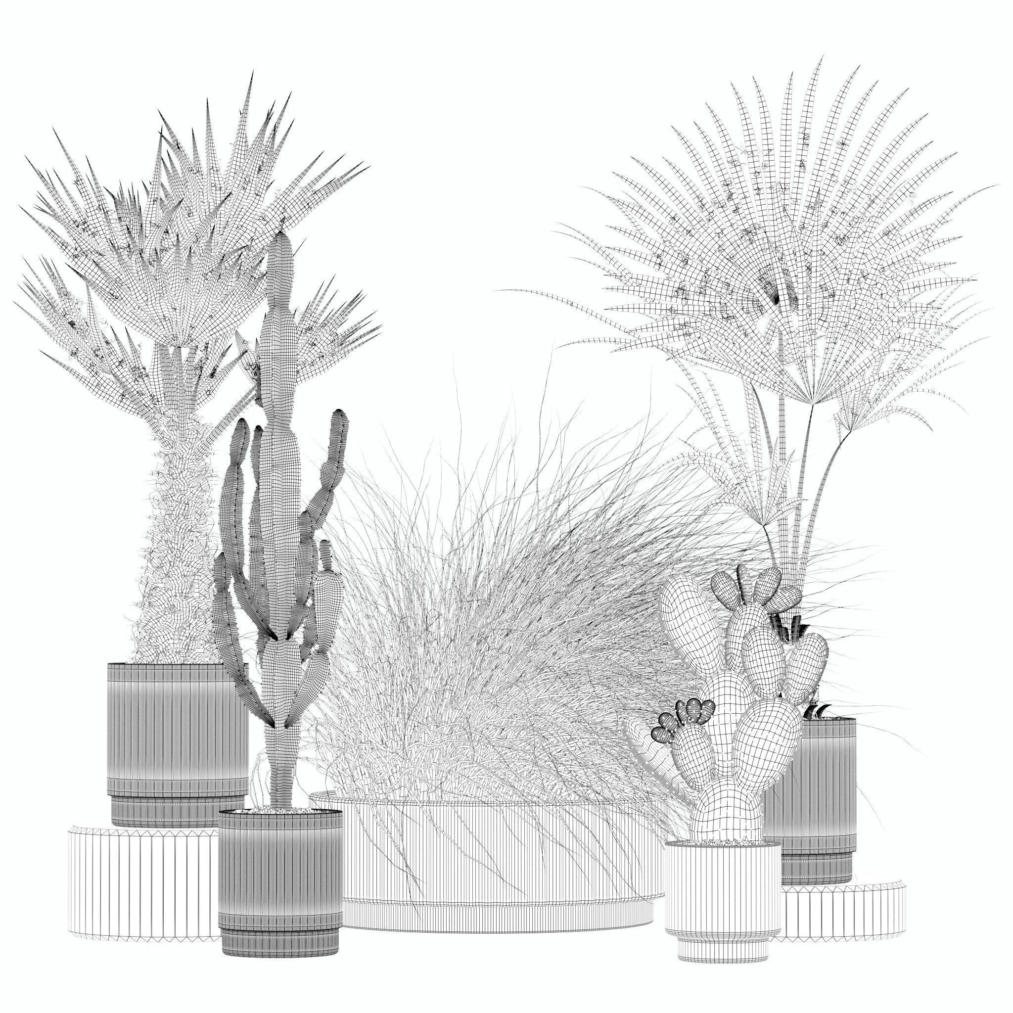 20 Photorealistic Flowers for Interiors - set 201 207 209 216 3D Model Collection_13
