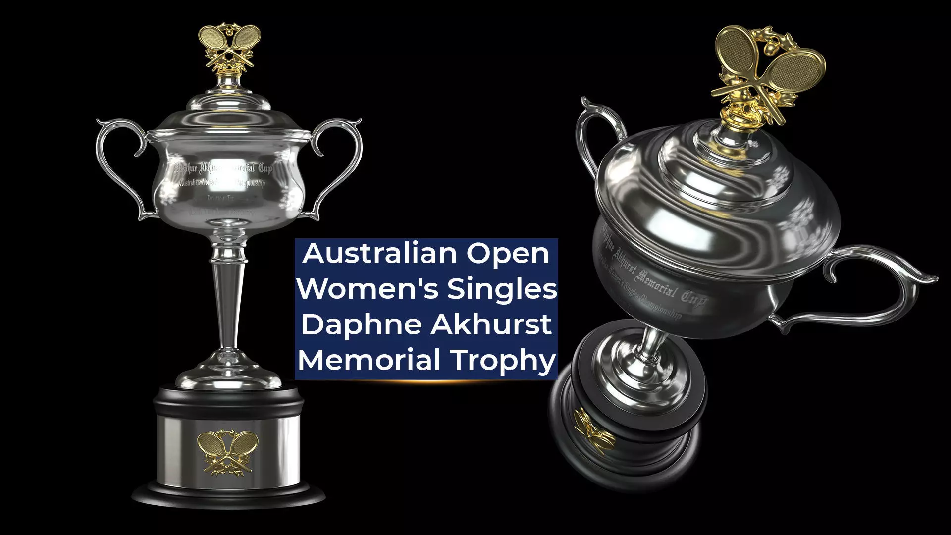 Australian Open Women Singles Trophy Tennis trophy 3D model