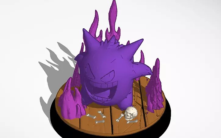 Gengar and stand display Free 3D print model