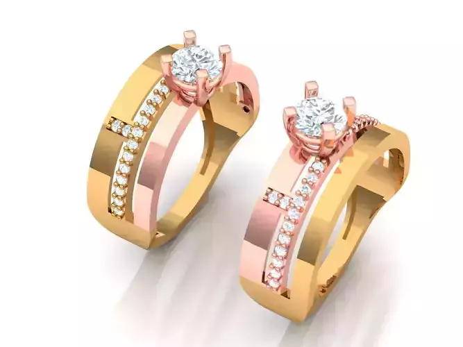Womens Two piece solitaire ring