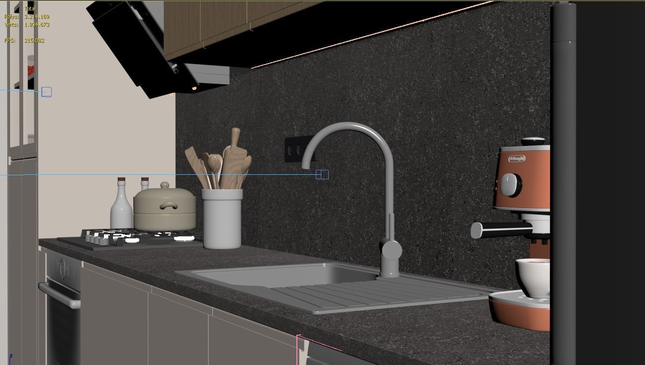 Full Kitchen with all objects 3D model_3