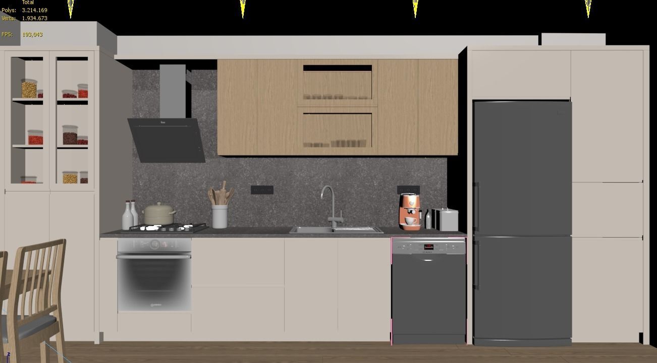 Full Kitchen with all objects 3D model_7