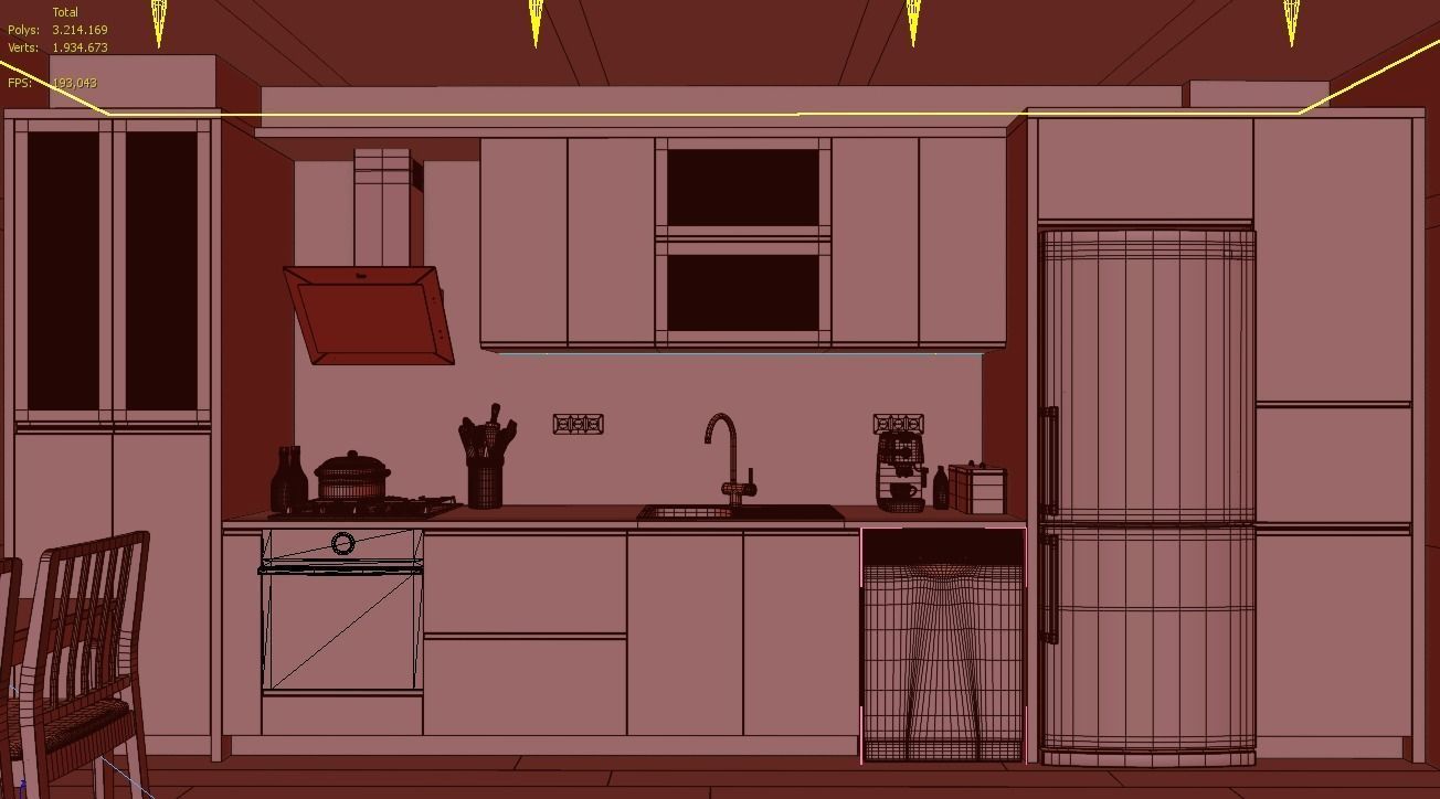 Full Kitchen with all objects 3D model_8