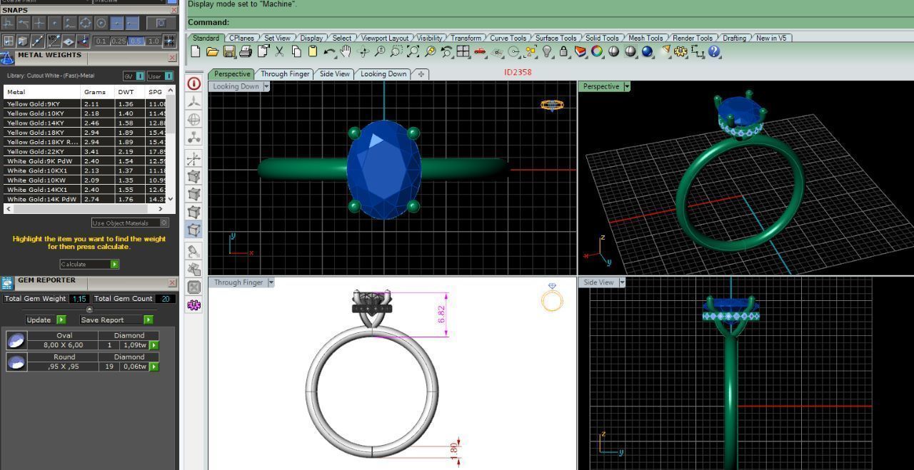  2358 ring oval 3D print model_1