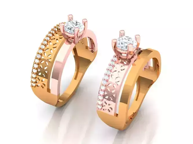 Womens Two piece solitaire ring