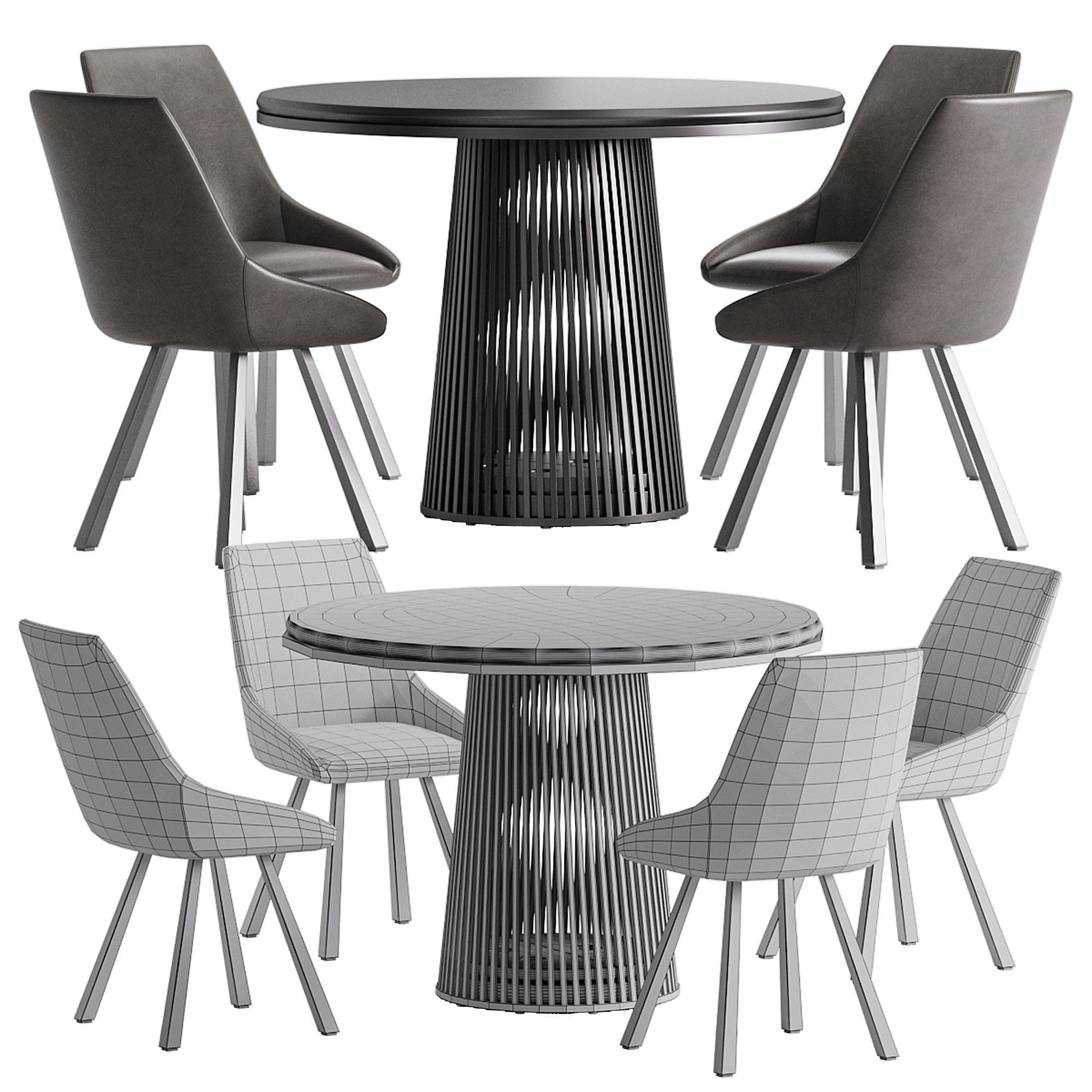 Dining set 168 3D model_4