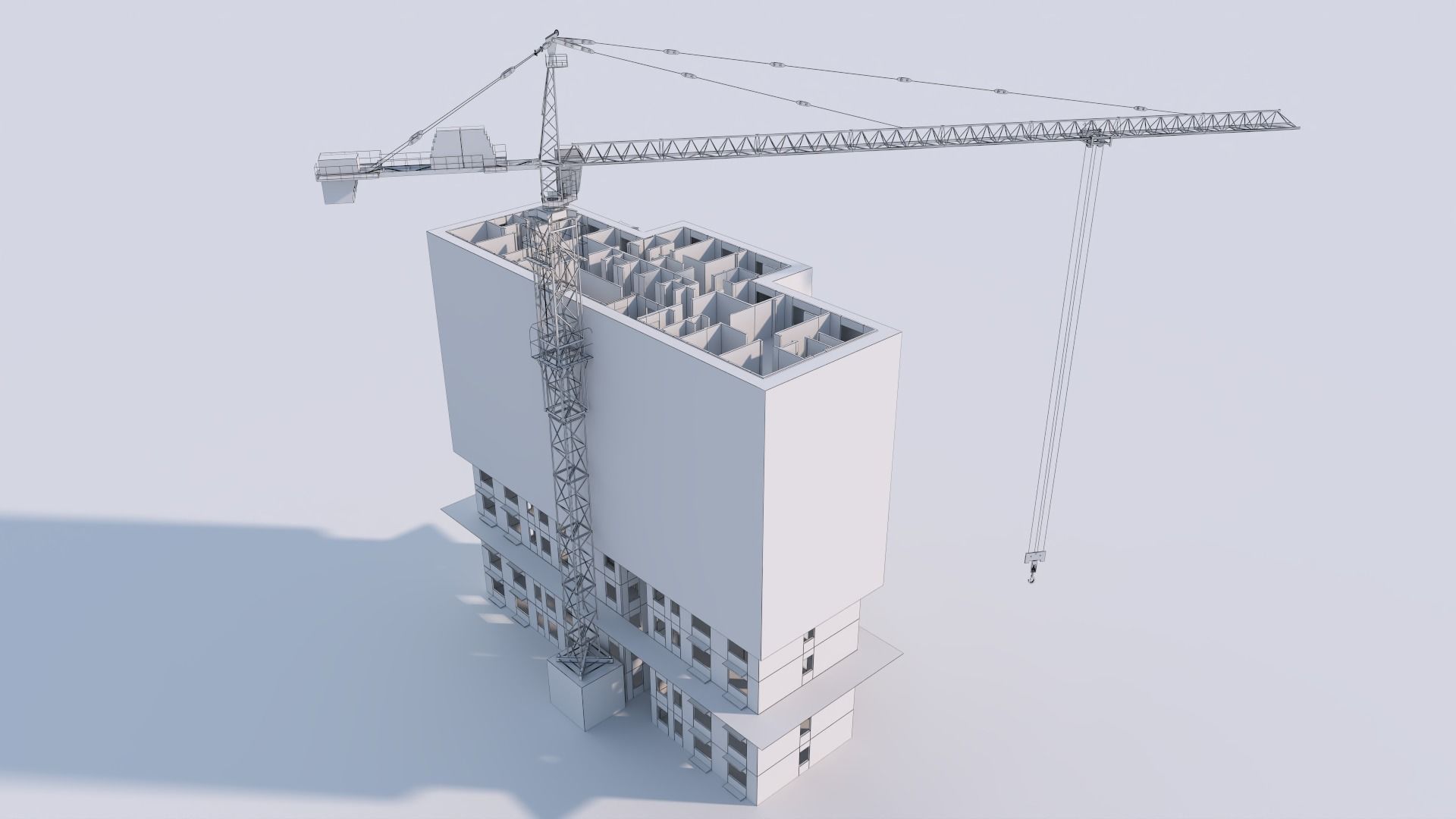 Construction Site Tower Crane 3D model_13