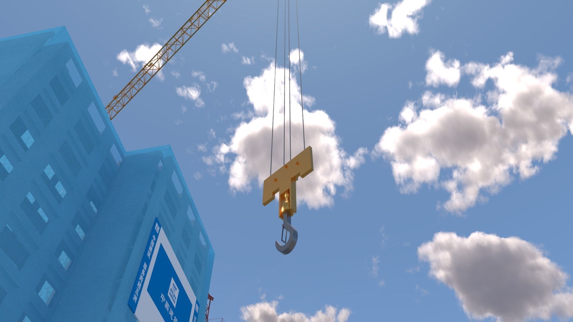 Construction Site Tower Crane 3D model_8