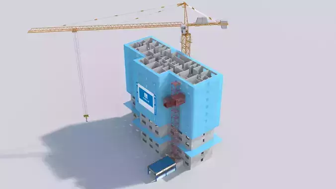 Construction Site Tower Crane 3D model