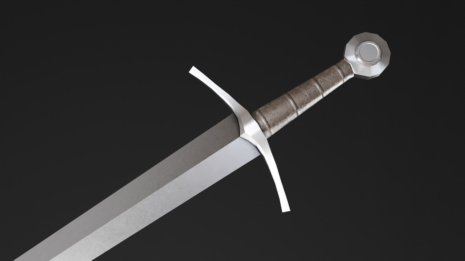 Medieval Sword Free low-poly 3D model_1