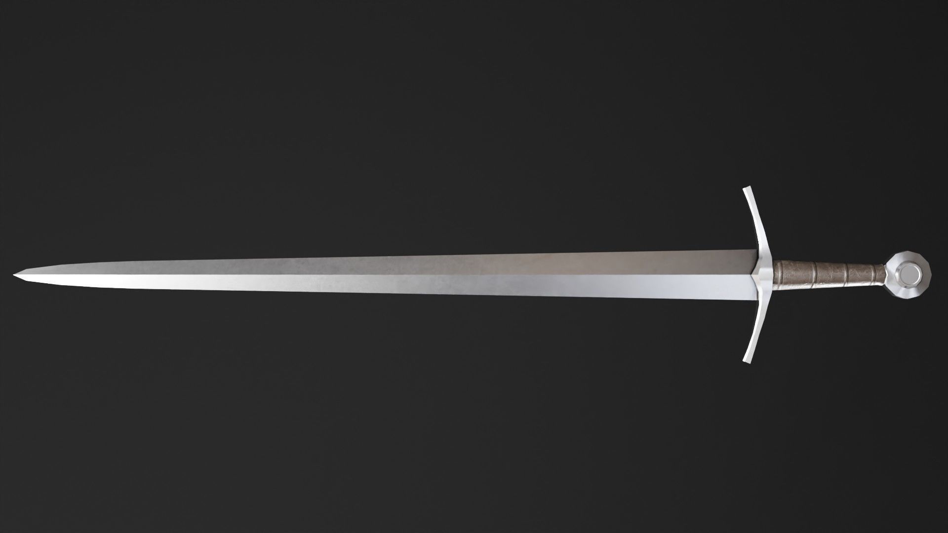 Medieval Sword Free low-poly 3D model_3