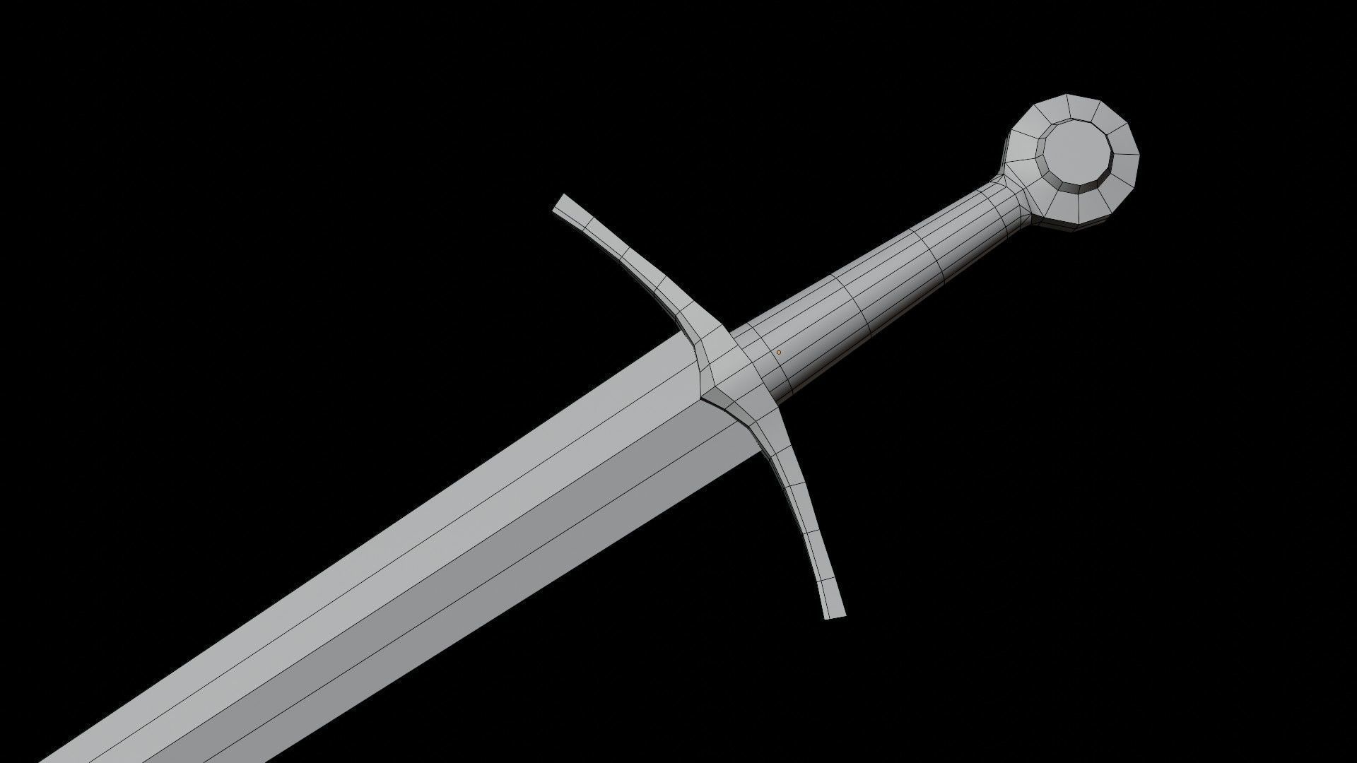 Medieval Sword Free low-poly 3D model_2