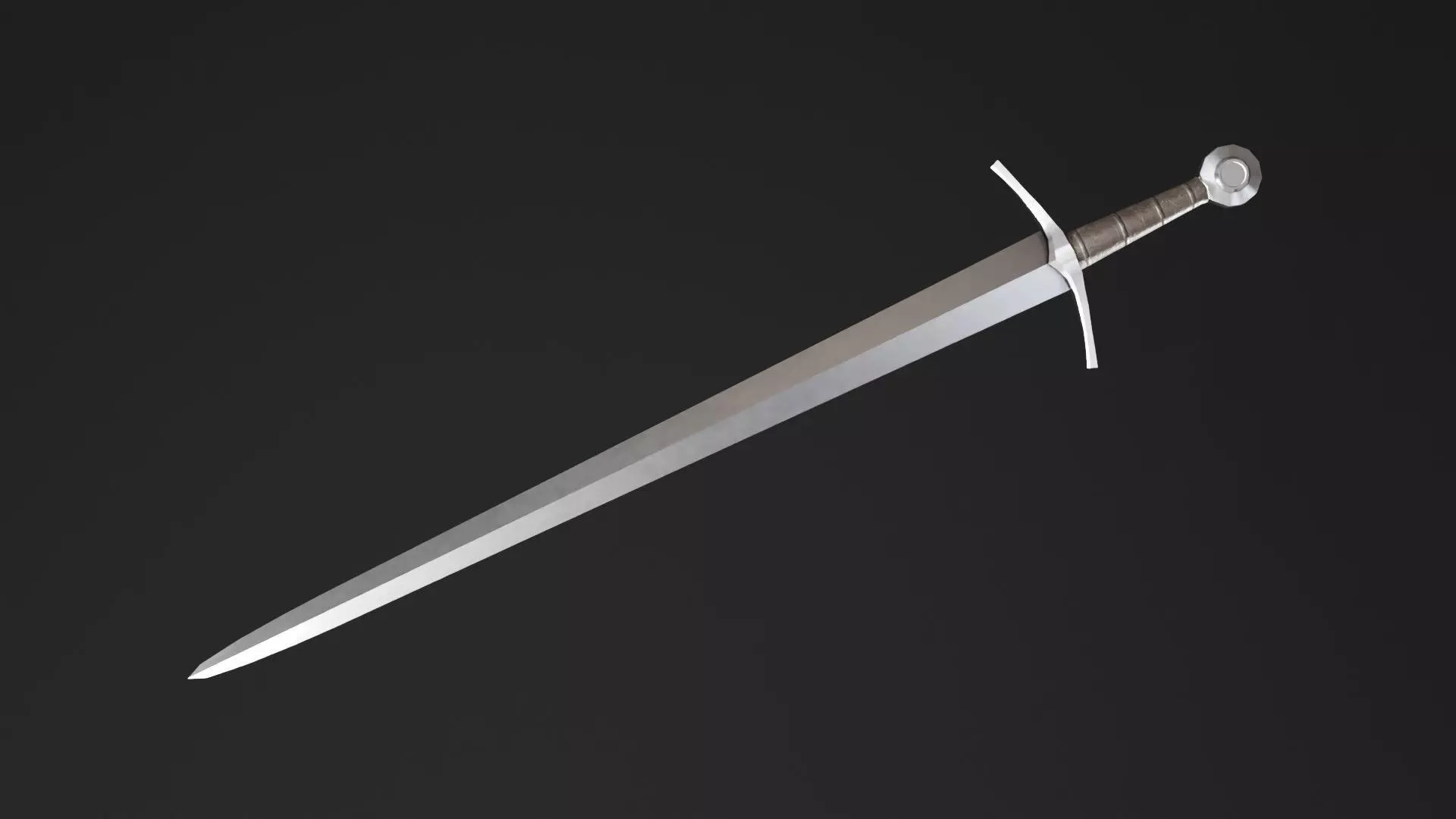 Medieval Sword Free low-poly 3D model_0