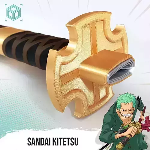 Sandai Kitetsu -  Zoro Cursed Katana - One Piece 3D print model
