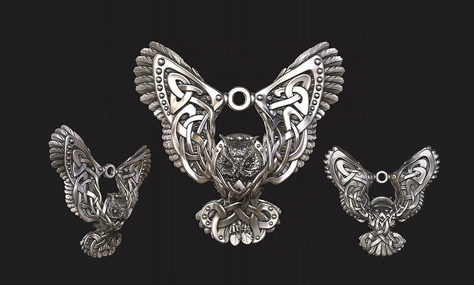Celtic Owl Pendant 3D print model 3D print model