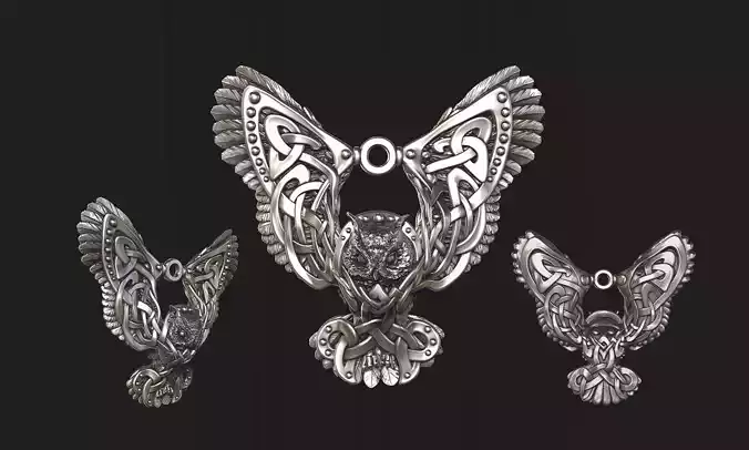 Celtic Owl Pendant 3D print model