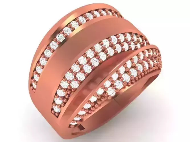 Curved Plate High Jewelry Cocktail Ring
