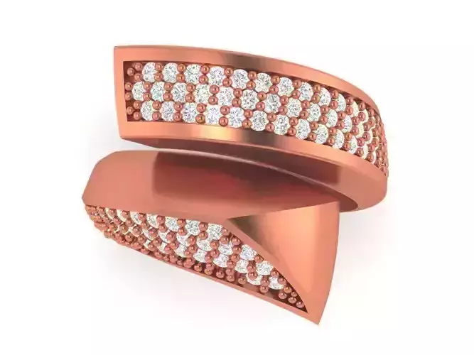 Curved High Jewelry Cocktail Ring