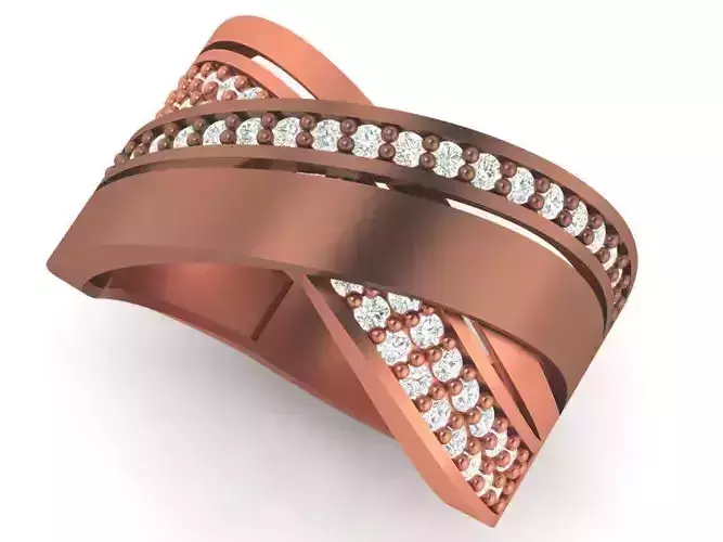 Wire Mesh Plate High Jewelry Cocktail Ring