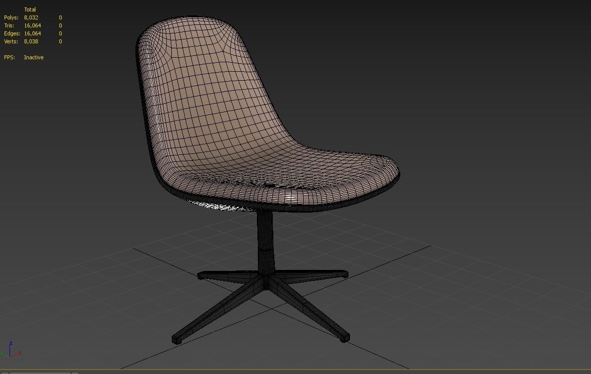 Chair  M01 Low-poly 3D model_2