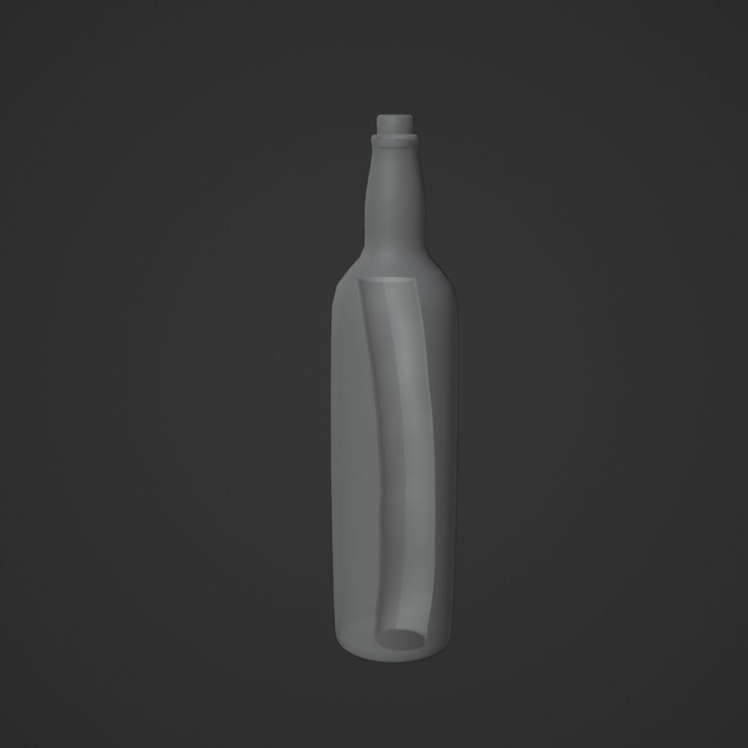Message in a bottle Low-poly 3D model_9