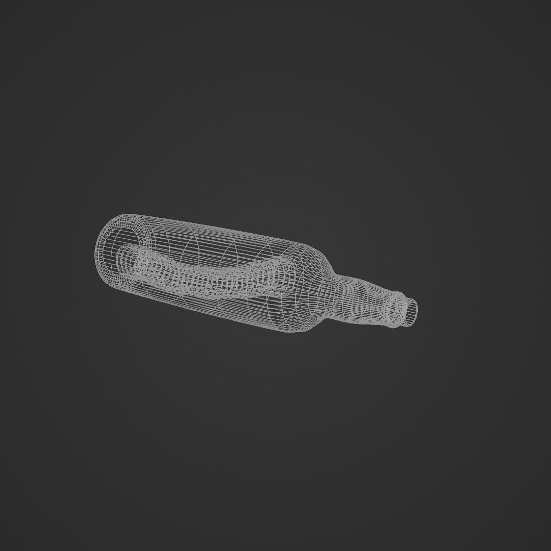 Message in a bottle Low-poly 3D model_11