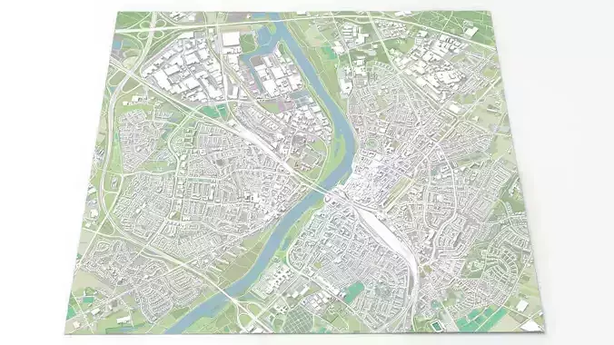 Cityscape Toledo Ohio United States 3D model