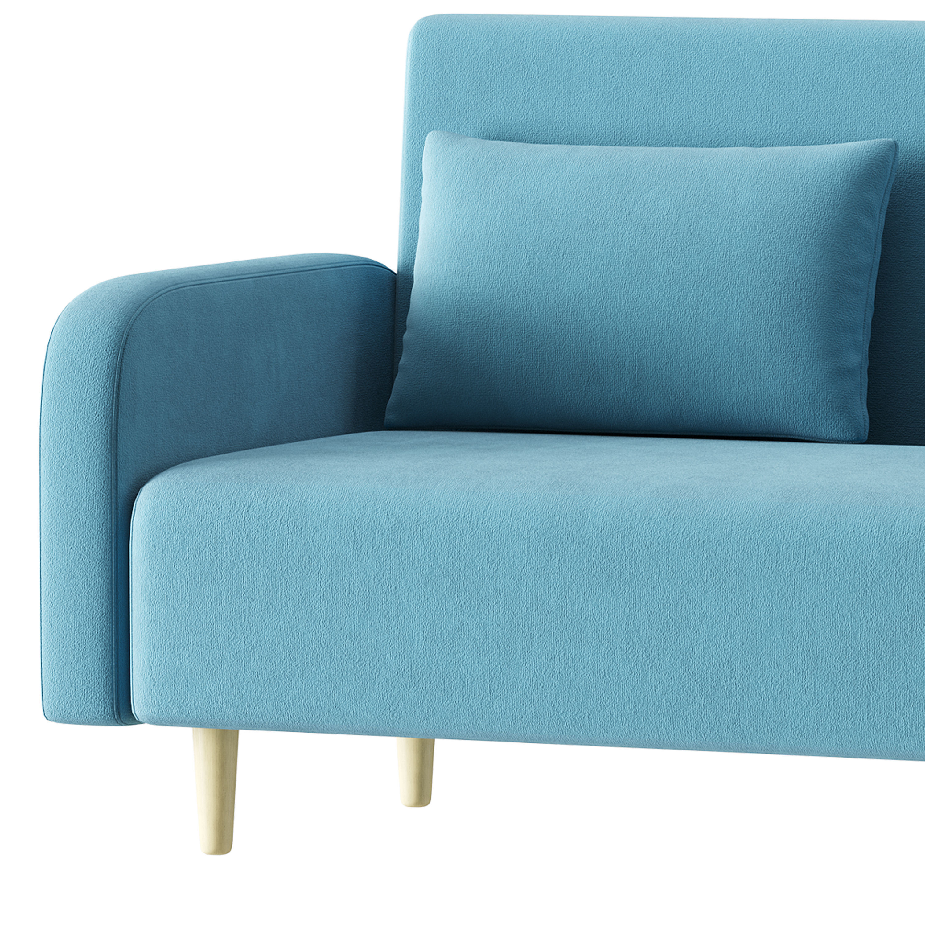 Contemporary Seats 2 Solid Color Sofa 3D model_8